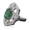 Image 4 : 14KT White Gold 3.22ct Emerald and Diamond Ring