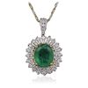 Image 3 : 14KT White and Yellow Gold 9.42ct Emerald and Diamond Pendant