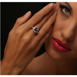 14KT Yellow Gold 1.78ct Tanzanite and Diamond Ring