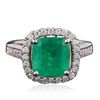 Image 3 : 14KT Two-Tone Gold 3.85ct Emerald and Diamond Ring