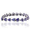 Image 3 : 14KT White Gold 25.60ctw Tanzanite and Diamond Bracelet