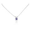 Image 4 : 14KT White Gold 1.63ct Tanzanite and Diamond Pendant With Chain