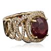 Image 2 : 14KT Yellow Gold 4.84ct Ruby and Diamond Ring