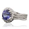 Image 4 : 14KT White Gold 4.24ct Tanzanite and Diamond Ring