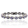 Image 3 : 14KT White Gold 11.20ctw Tanzanite and Diamond Bracelet