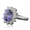 Image 2 : 14KT White Gold 3.80ct Tanzanite and Diamond Ring