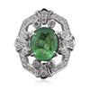 Image 3 : 14KT White Gold 4.34ct Emerald and Diamond Ring