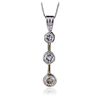 Image 3 : 14KT Two-Tone Gold 1.15ctw Diamond Pendant With Chain