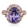 Image 3 : 14KT Rose Gold 5.02ct Tanzanite and Diamond Ring