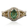 Image 3 : 14KT Yellow Gold 0.62ct Emerald and Diamond Ring