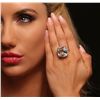 Image 1 : 14KT Yellow Gold GIA Certified 33.51ct Aquamarine and Diamond Ring