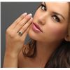 Image 5 : 14KT Rose Gold 0.94ct Emerald and Diamond Ring