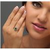 Image 6 : 14KT Rose Gold 0.94ct Emerald and Diamond Ring