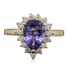 Image 1 : 14KT Yellow Gold 2.86ct Tanzanite and Diamond Ring