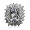 Image 3 : 14KT White Gold 4.81ct Aquamarine and Diamond Ring