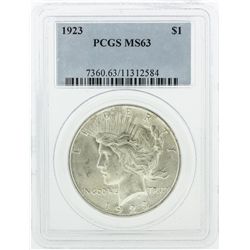1923 PCGS MS63 Peace Silver Dollar Coin