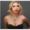 Image 1 : 14KT White Gold 51.14ctw Tanzanite and Diamond Necklace