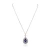 Image 4 : 14KT White Gold 5.00ct Tanzanite and Diamond Pendant With Chain