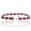 Image 5 : 14KT White Gold 18.18ctw Ruby and Diamond Bracelet