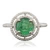 Image 3 : 14KT White Gold 1.36ct Emerald and Diamond Ring