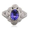 Image 1 : 14KT White Gold 1.44ct Tanzanite and Diamond Ring