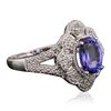 Image 2 : 14KT White Gold 1.44ct Tanzanite and Diamond Ring