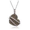 Image 4 : 14KT White Gold 0.13ctw Diamond Pendant With Chain