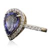 Image 2 : 14KT Yellow Gold 2.80ct Tanzanite and Diamond Ring