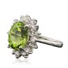 Image 2 : 14KT White Gold 4.14ct Peridot and Diamond Ring