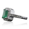 Image 4 : 14KT White Gold 1.27ct Emerald and Diamond Ring