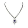 Image 4 : 14KT White Gold 3.87ct Tanzanite and Diamond Necklace