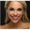 Image 1 : 18KT White Gold 9.26ctw Sapphire and Diamond Earrings