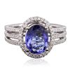 Image 1 : 14KT White Gold 1.87ct Tanzanite and Diamond Ring