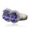 Image 2 : 14KT White Gold 6.93ctw Tanzanite and Diamond Ring