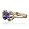 Image 2 : 14KT Yellow Gold 1.41ct Tanzanite and Diamond Ring