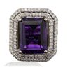 Image 3 : 14KT Two-Tone 11.31ct Amethyst and Diamond Ring