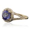 Image 2 : 14KT Yellow Gold 2.96ct Tanzanite and Diamond Ring