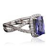 Image 4 : 14KT White Gold 1.97ct Tanzanite and Diamond Ring