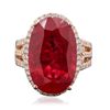 Image 3 : 14KT Rose Gold 16.94ct Ruby and Diamond Ring