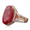 Image 4 : 14KT Rose Gold 16.94ct Ruby and Diamond Ring