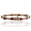 Image 4 : 14KT Yellow Gold 9.09ctw Ruby and Diamond Bracelet