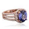 Image 4 : 14KT Rose Gold 3.47ct Tanzanite and Diamond Ring