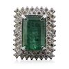Image 3 : 14KT White Gold 14.37ct Emerald and Diamond Ring