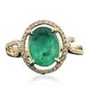 Image 1 : 14KT Yellow Gold 1.72ct Emerald and Diamond Ring