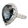 Image 4 : 14KT White Gold 15.46ct Topaz and Diamond Ring