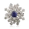 Image 3 : 14KT White Gold 1.12ct Sapphire and Diamond Ring