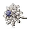 Image 4 : 14KT White Gold 1.12ct Sapphire and Diamond Ring