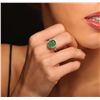Image 1 : 14KT Yellow Gold 3.01ct Emerald and Diamond Ring