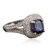 Image 4 : 14KT White Gold 2.92ct Sapphire and Diamond Ring