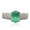 Image 3 : 14KT White Gold 1.99ct Emerald and Diamond Ring